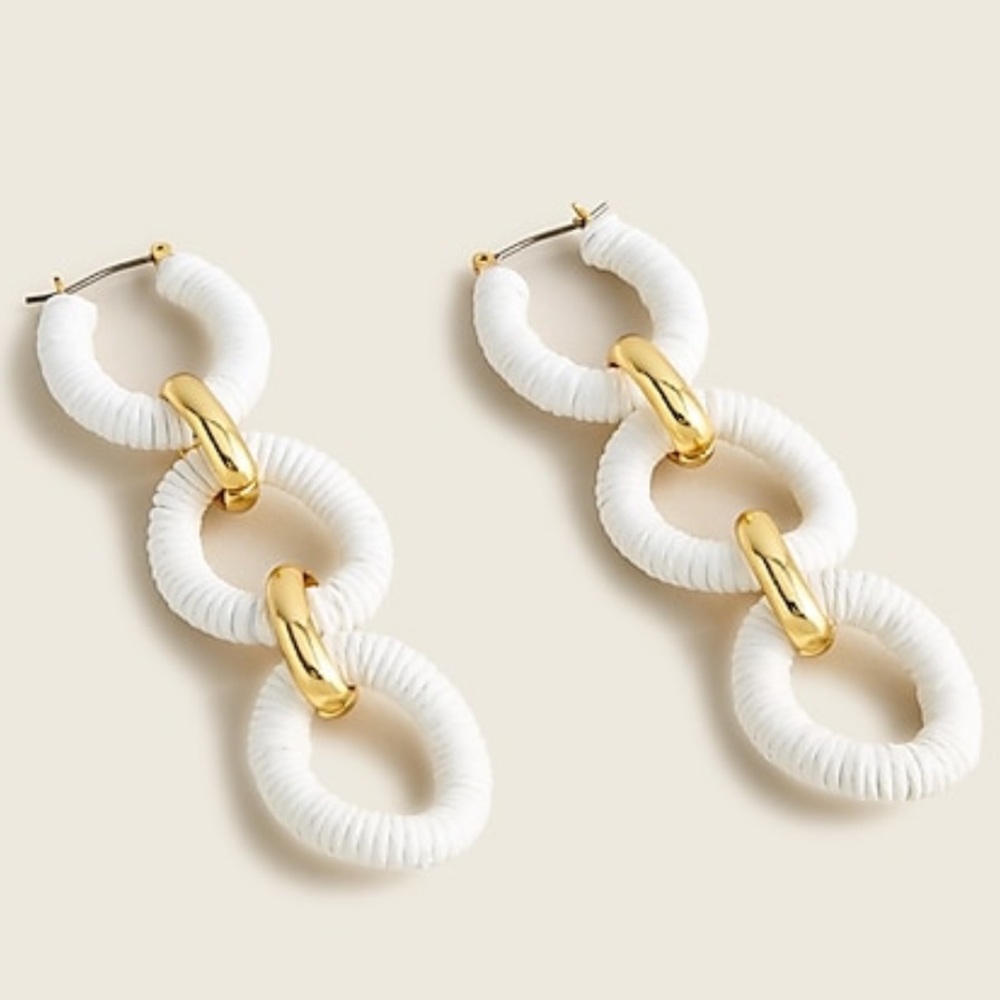 J.Crew Cotton raffia-wrapped chain earrings - Picture 4 of 13